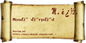 Mosó Árpád névjegykártya