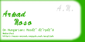 arpad moso business card